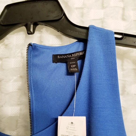 BANANA REPUBLIC💋Blue Ponte Knit Fit & Flare Dress - Picture 6 of 7